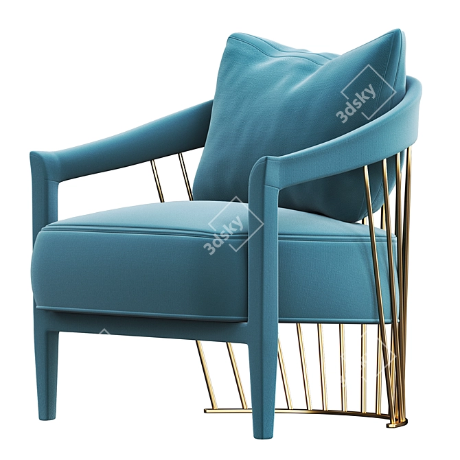 Elegant Dorothy Armchair: Timeless Design 3D model image 3