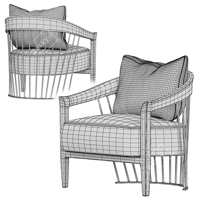 Elegant Dorothy Armchair: Timeless Design 3D model image 5