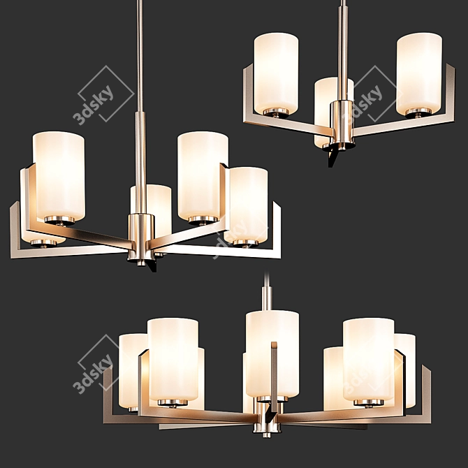 Sleek Dart Chandelier 3D model image 1