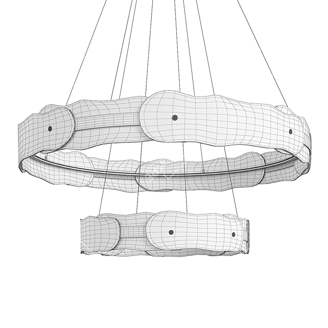 Elegant Solstice Pendant - Intricately Tiered Design 3D model image 2