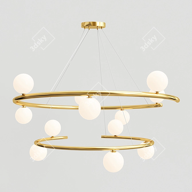 Bubble Branches Chandelier: Elegant & Dimmable 3D model image 1