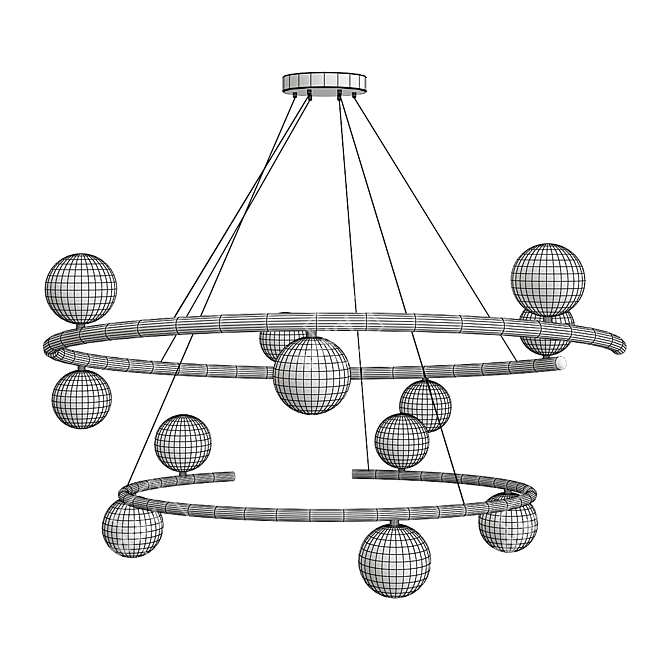 Bubble Branches Chandelier: Elegant & Dimmable 3D model image 2