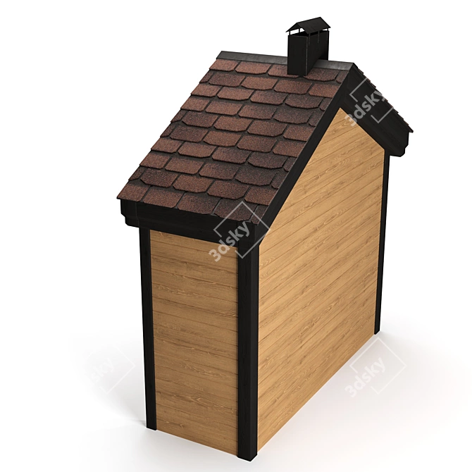 Rustic BBQ Outdoor Kitchen 3D model image 4