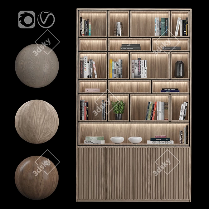 Modular Rack and Bookcase Set 3D model image 1