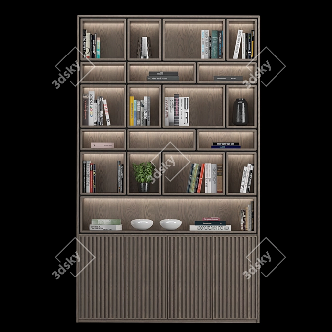Modular Rack and Bookcase Set 3D model image 3