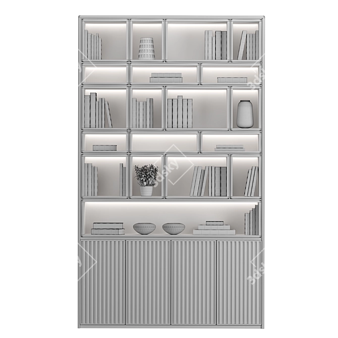 Modular Rack and Bookcase Set 3D model image 5