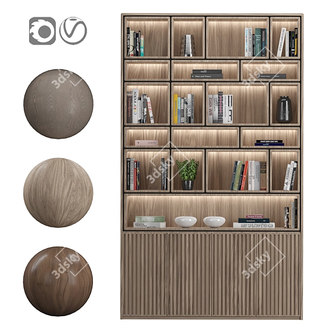 Modular Rack and Bookcase Set 3D model image 6