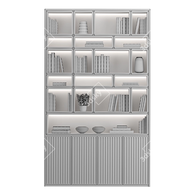 Modular Rack and Bookcase Set 3D model image 10