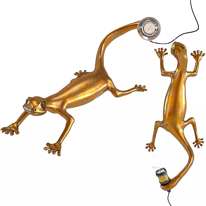 Gecko Head Wall Lamp 3D model image 1