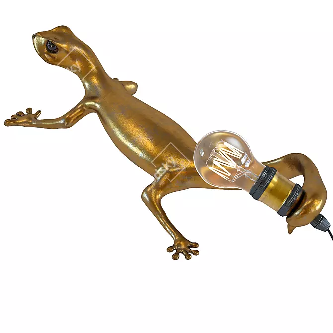 Gecko Head Wall Lamp 3D model image 2