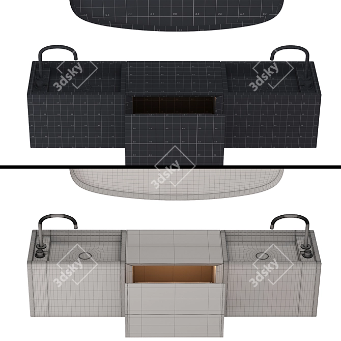 COCOON Bathroom Furniture 60: Elegant, Functional, & Versatile 3D model image 4