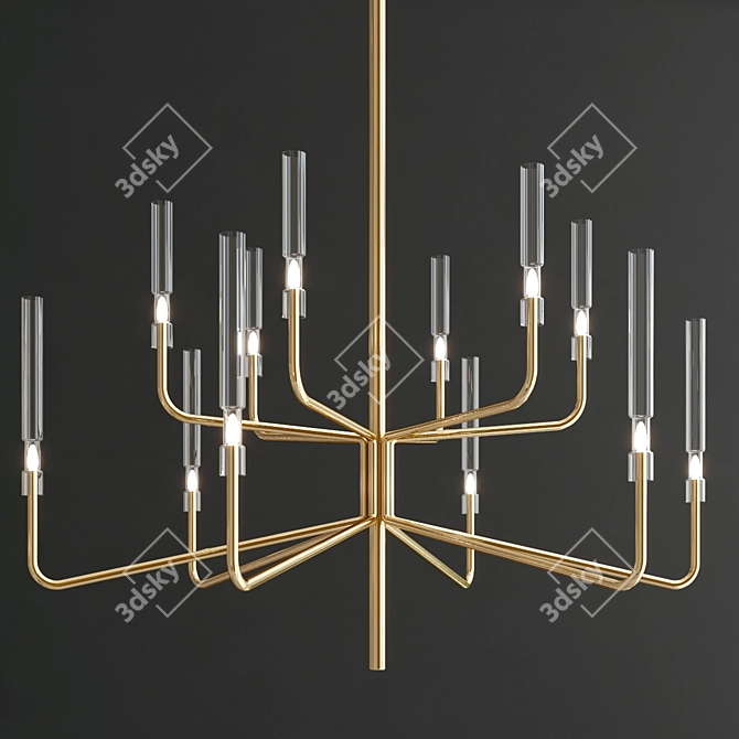 Epsilon Hanging Lamp: Hand-shaped Glass Cylinders, Dimmable Light 3D model image 3