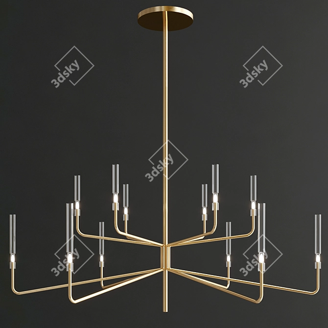 Epsilon Hanging Lamp: Hand-shaped Glass Cylinders, Dimmable Light 3D model image 4