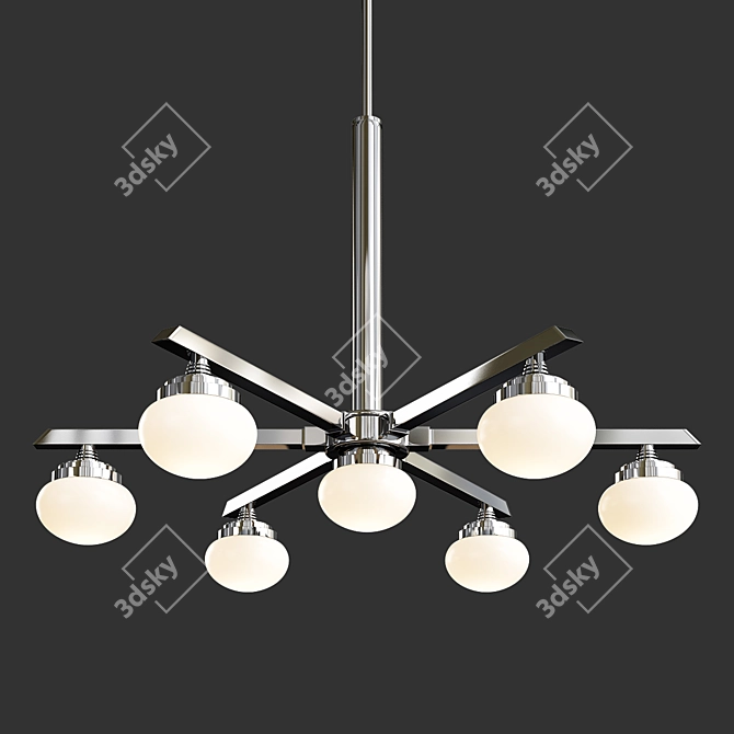 Elegant Dimmable LED Chandelier 3D model image 1