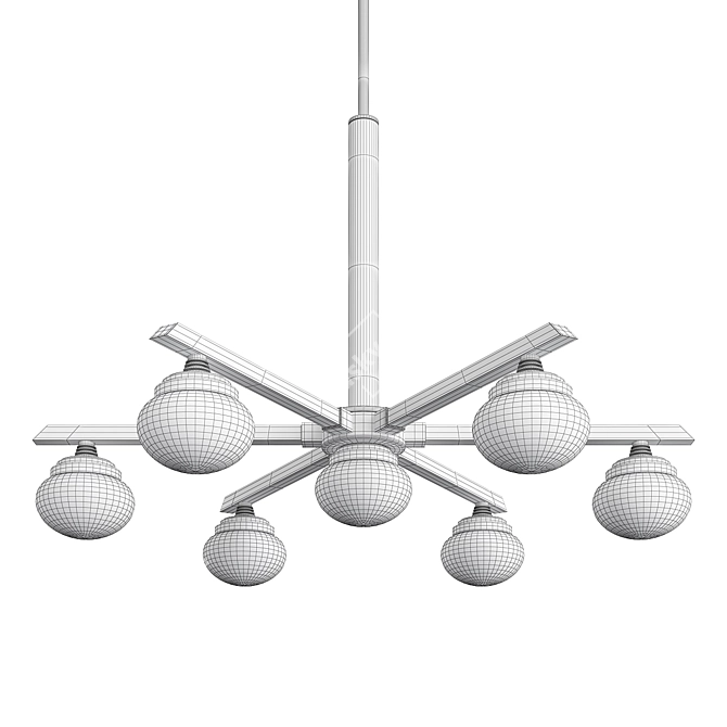 Elegant Dimmable LED Chandelier 3D model image 2