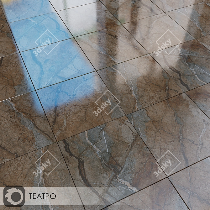 Teatro Lappato 50.2x50.2: Elegant Marble-Effect Floor Tiles 3D model image 1