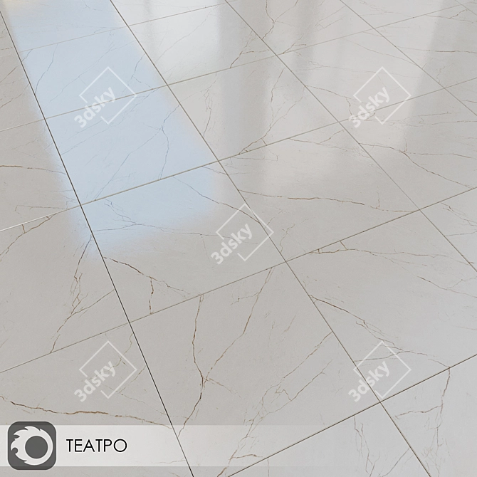 Teatro Lappato 50.2x50.2: Elegant Marble-Effect Floor Tiles 3D model image 2