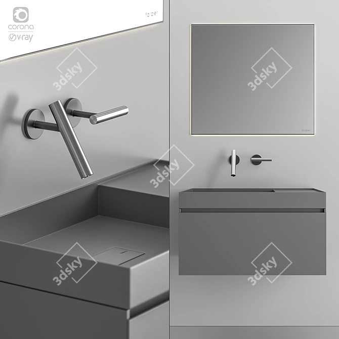 Elevate Your Bathroom with Falper Quattro Zero 3D model image 1