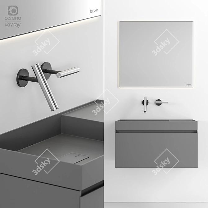 Elevate Your Bathroom with Falper Quattro Zero 3D model image 4