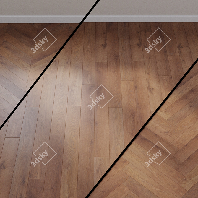 Rustic Brown Oak Finish 3D model image 1