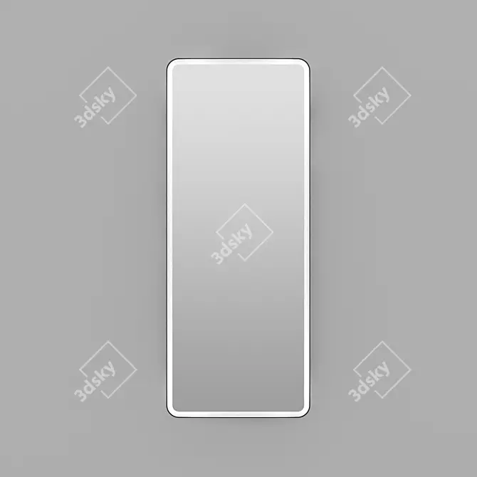 Modern Rectangular Mirror with Bright Iron Illumination 3D model image 3