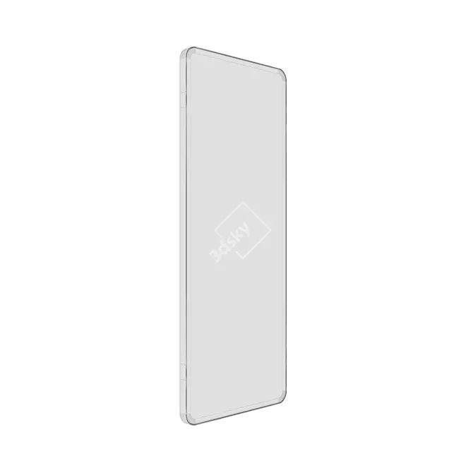 Modern Rectangular Mirror with Bright Iron Illumination 3D model image 4