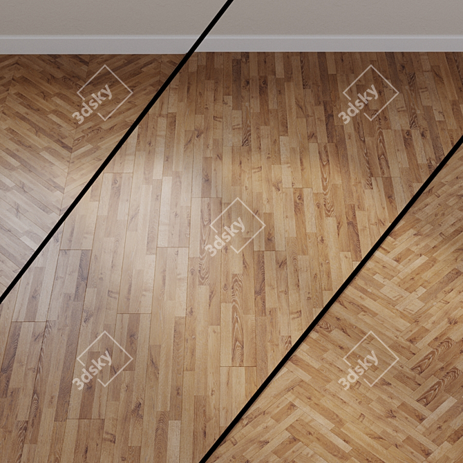 Rustic Oak Cottage Laminate 3D model image 1