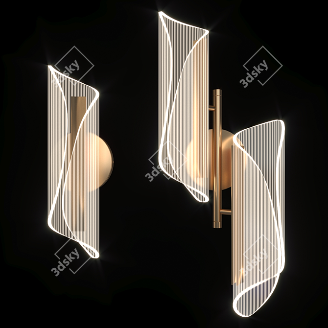 LICAN Nordic Gold Acrylic LED Wall Lamp 3D model image 1