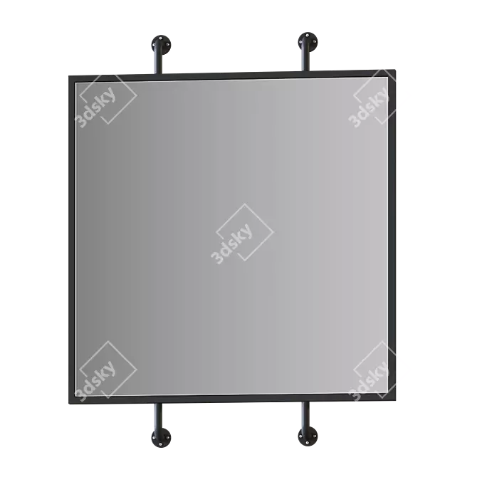 Industrial Pipe Wall Mirror 3D model image 1