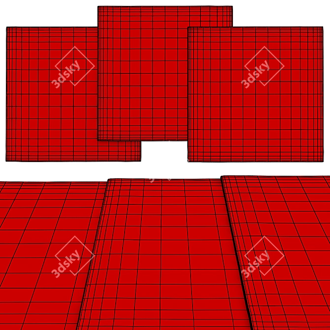 Square Rugs Collection | 028  Sleek and durable rugs with multiple size options. 3D model image 2