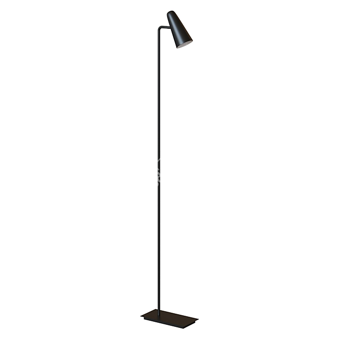 Elegant Floor Lamp in Black 3D model image 1