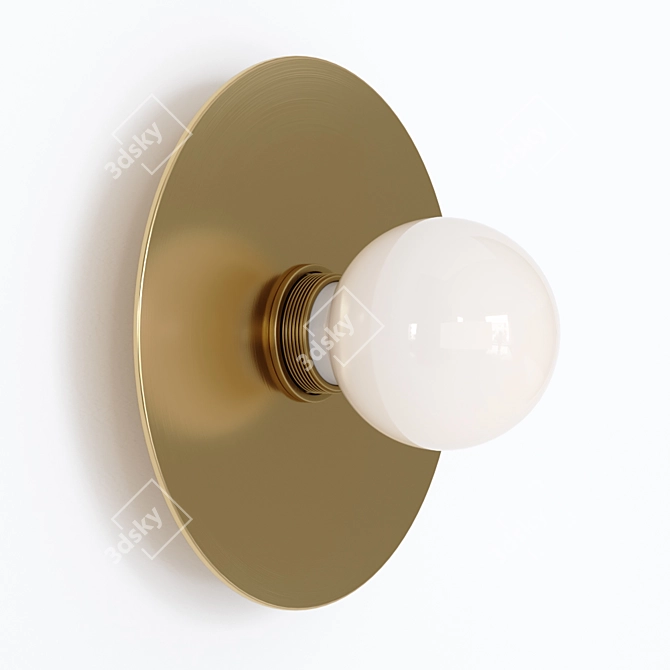 Arc Brass Wall Sconce: Bold Eye-level Statement 3D model image 1