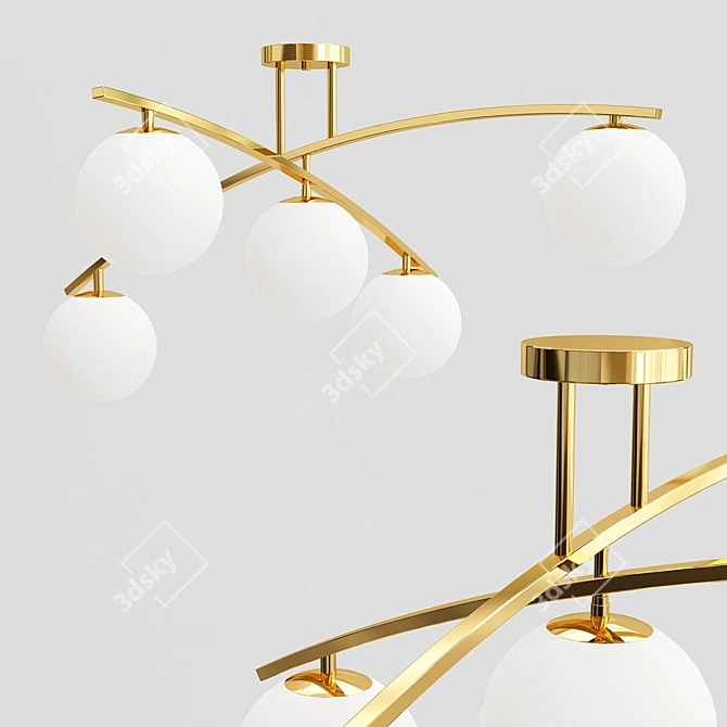 Sleek Nordic LED Ceiling Light 3D model image 1