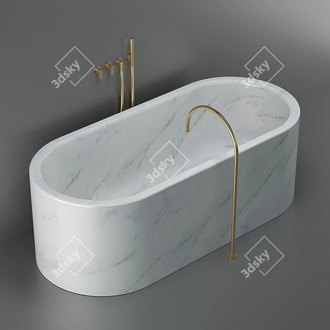 Natural Stone Cocoon JP Bath 3D model image 1