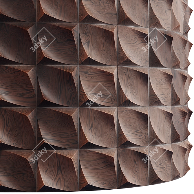 Wooden Panel 3D Texture Set 3D model image 2