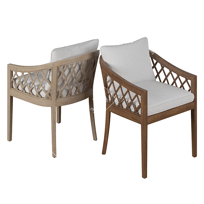 Elegant RH Greystone Dining Armchair 3D model image 4