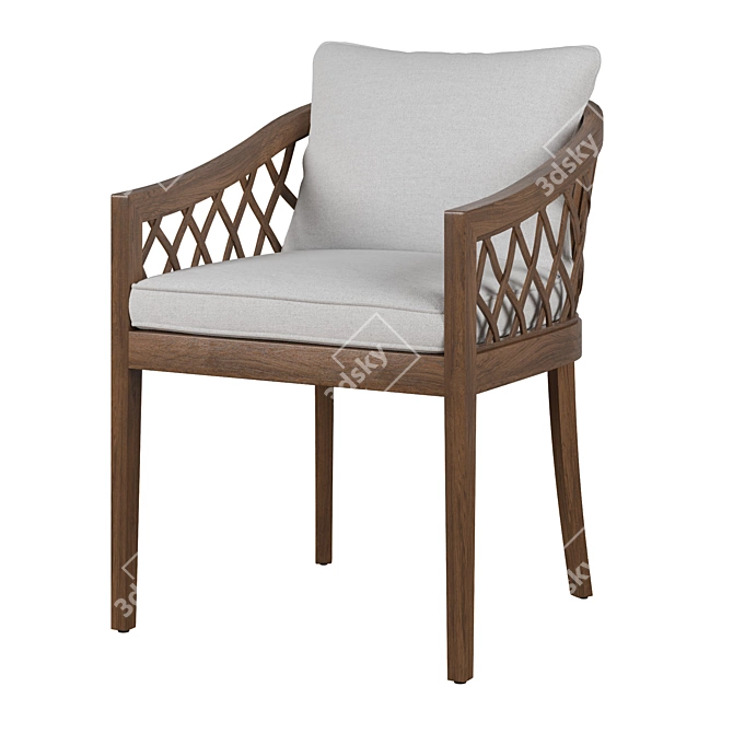 Elegant RH Greystone Dining Armchair 3D model image 6