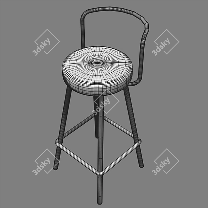 Elegant Bar Chair - Stylish and Sturdy 3D model image 1