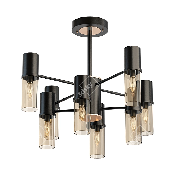 Industrial Elegance: Tesoro Ceiling Chandelier 3D model image 1