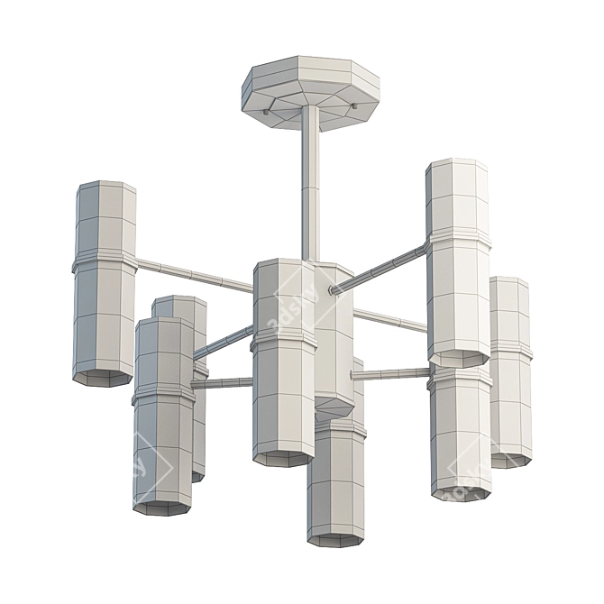 Industrial Elegance: Tesoro Ceiling Chandelier 3D model image 2