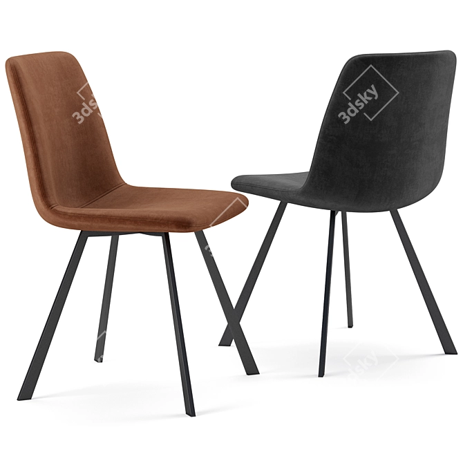 Modern Delta Side Chair for Contract Furniture 3D model image 2