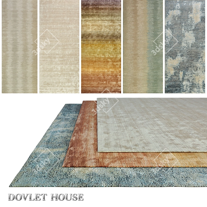 Luxurious Carpets Set: DOVLET HOUSE 5 Pieces 3D model image 1