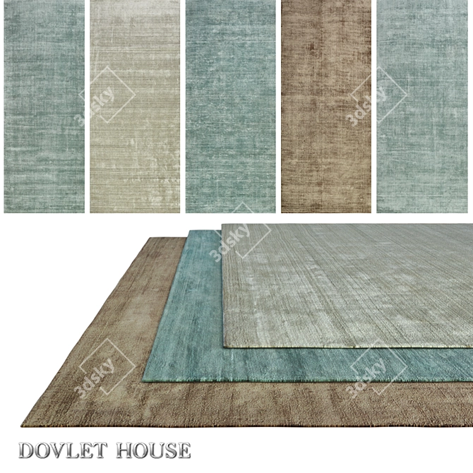 DOVLET HOUSE Silk and Wool Carpets (Set of 5) 3D model image 1