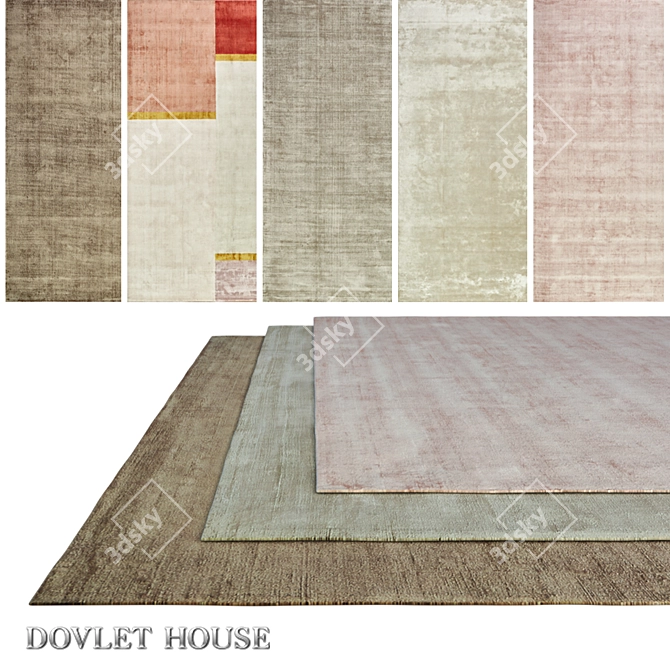 DOVLET HOUSE Carpets Set - 5 Pieces 3D model image 1