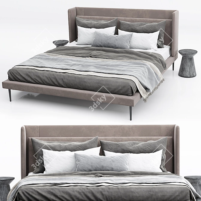 Elegant BoConcept Austin Bed 3D model image 3