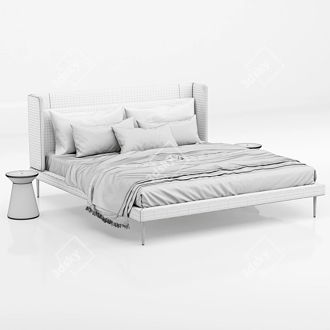 Elegant BoConcept Austin Bed 3D model image 5