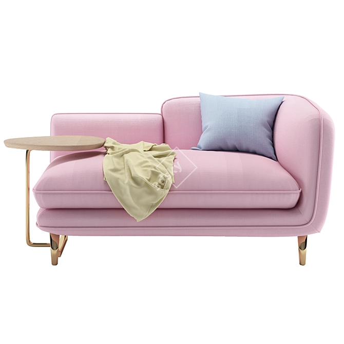 Pink Cotton&Linen Loveseat Set 3D model image 1