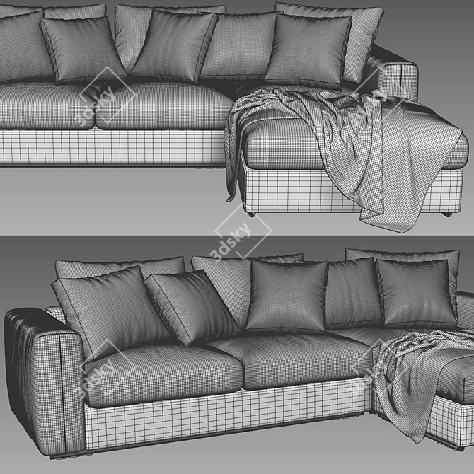 Flexform Asolo Modern Sectional Sofa 3D model image 3