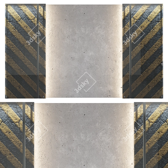 Title: Seamless Concrete Wall Panel 3D model image 1