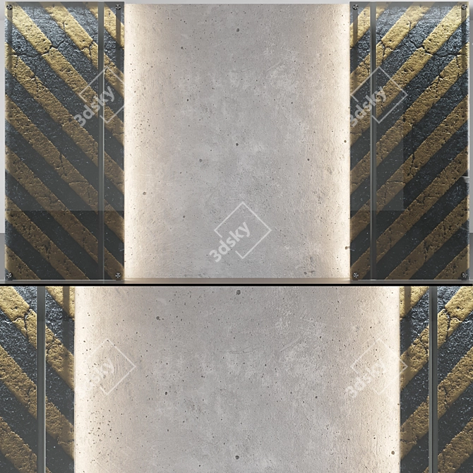 Title: Seamless Concrete Wall Panel 3D model image 2